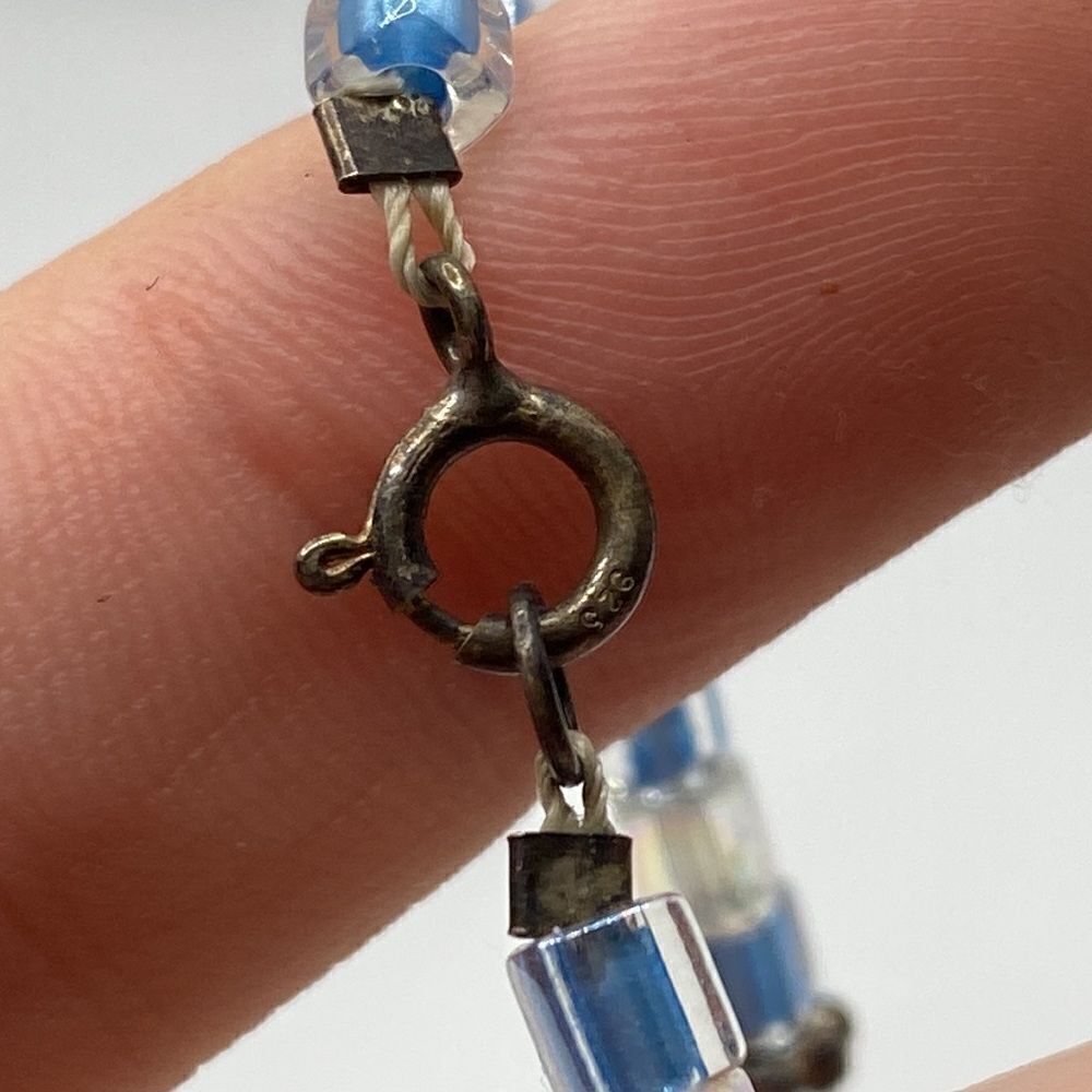 💛 925 Handmade Blue Bead Bracelet - Picture 3 of 3